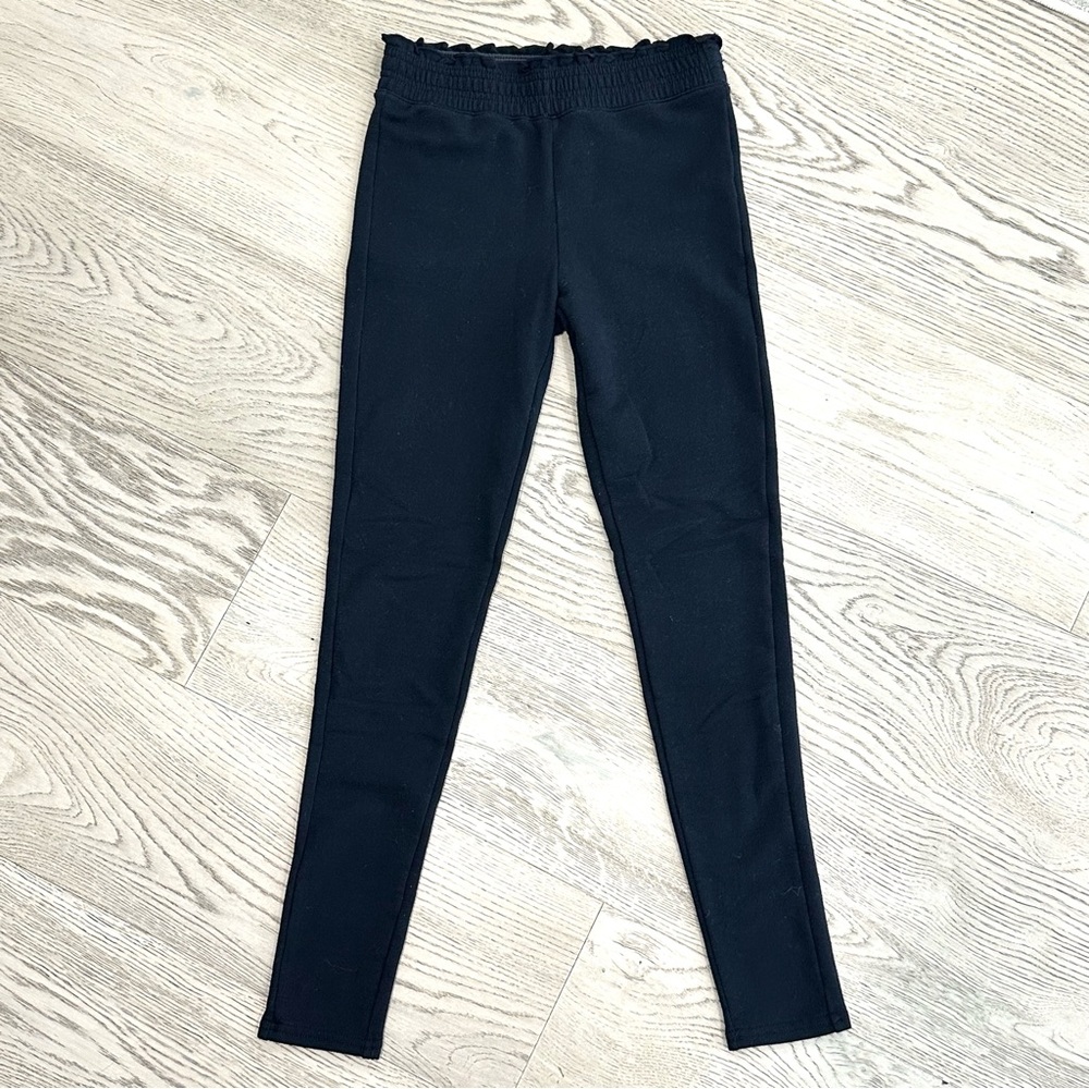 Abercrombie and Fitch Navy Blue Ruffle Waist Leggings